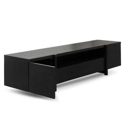 Stella 2.1m Entertainment TV Unit - Black Oak - Timber Legs - Furniture Castle