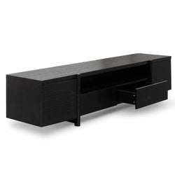 Stella 2.1m Entertainment TV Unit - Black Oak - Timber Legs - Furniture Castle