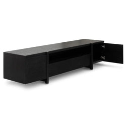 Stella 2.1m Entertainment TV Unit - Black Oak - Timber Legs - Furniture Castle