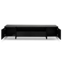 Stella 2.1m Entertainment TV Unit - Black Oak - Timber Legs - Furniture Castle