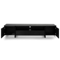Stella 2.1m Entertainment TV Unit - Black Oak - Timber Legs - Furniture Castle