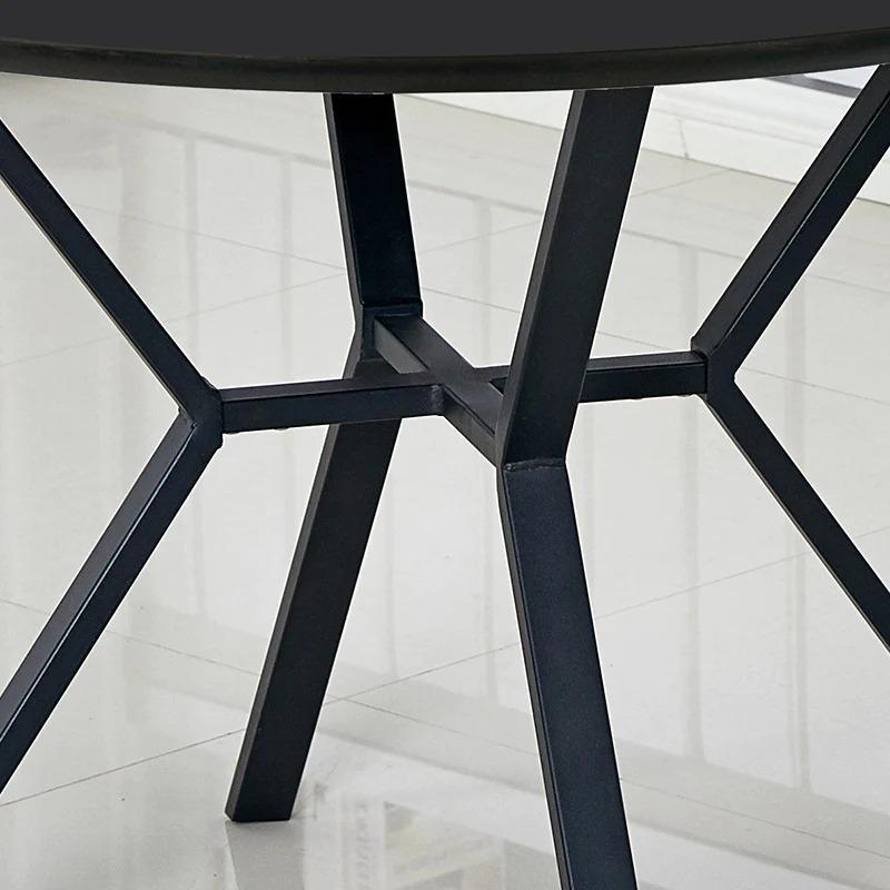 Tani Round Dining Table 110cm - Black - Furniture Castle