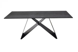 Tella Coffee Table- Shadow Grey Italian Ceramic and Black - Furniture Castle
