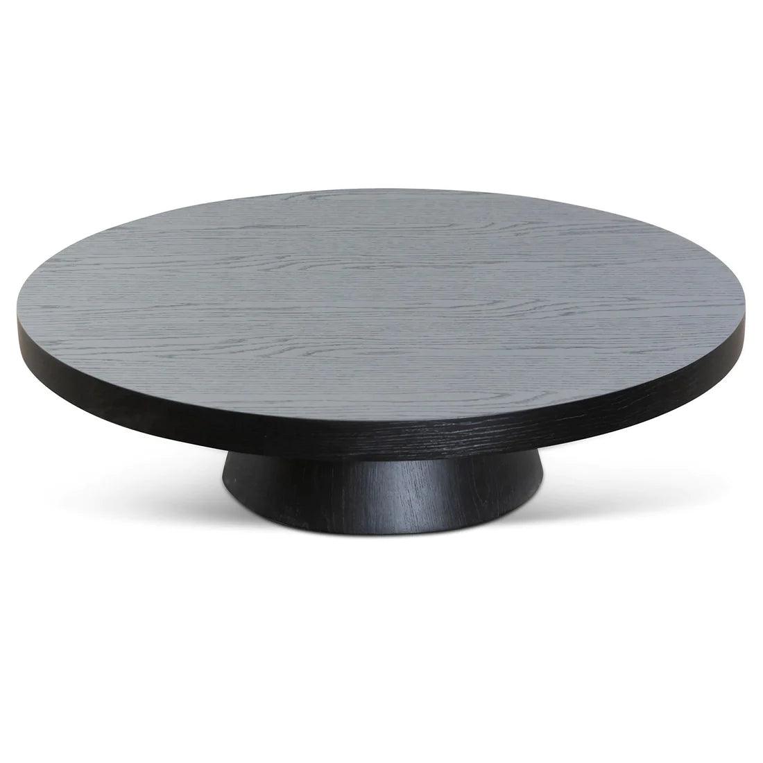 Texas 1.1m Round Coffee Table - Black Oak - Furniture Castle