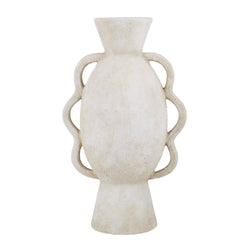 Textured Scalloped Vessel Off White 24.5X17X40.5cm - Furniture Castle