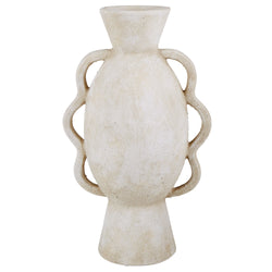 Textured Scalloped Vessel Off White 24.5X17X40.5cm - Furniture Castle