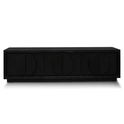 Trak 2m Entertainment TV Unit - Textured Espresso Black - Furniture Castle