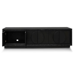 Trak 2m Entertainment TV Unit - Textured Espresso Black - Furniture Castle