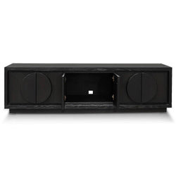 Trak 2m Entertainment TV Unit - Textured Espresso Black - Furniture Castle