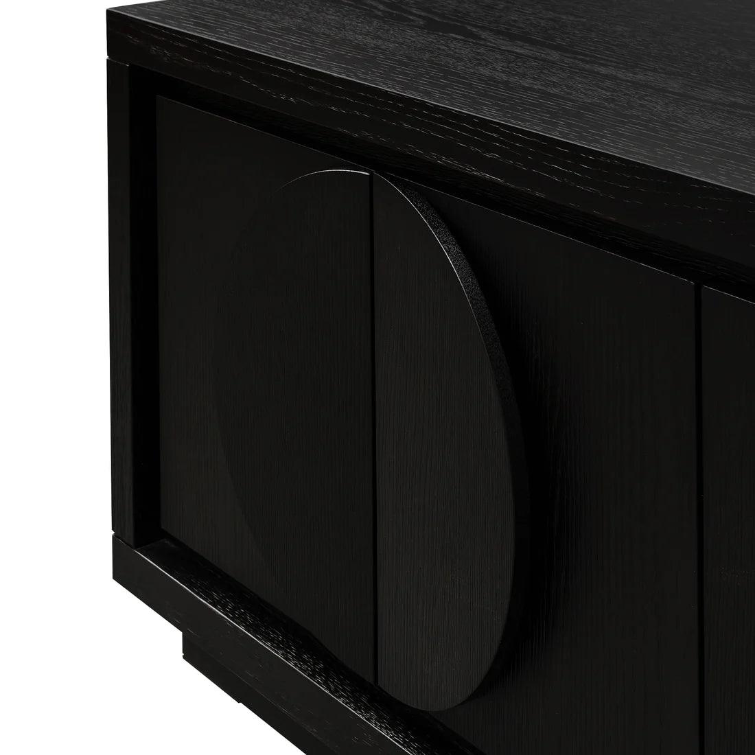 Trak 2m Entertainment TV Unit - Textured Espresso Black - Furniture Castle