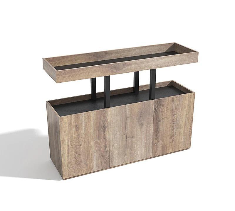 Tribeca Credenza Cabinet 135cm - Warm Oak with Black - Furniture Castle