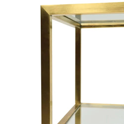 Triple Storey 1.2m Glass Console Table - Gold Base - Furniture Castle