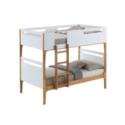 Hayes Single Over Single Bunk Bed – White/Oak