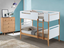 Hayes Single Over Single Bunk Bed – White/Oak