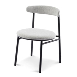 Vans Fabric Dining Chair - Silver Grey with Black Legs Set of 2 - Furniture Castle