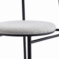 Vans Fabric Dining Chair - Silver Grey with Black Legs Set of 2 - Furniture Castle