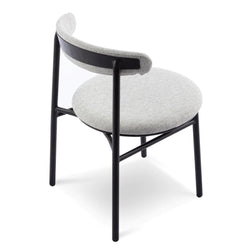 Vans Fabric Dining Chair - Silver Grey with Black Legs Set of 2 - Furniture Castle
