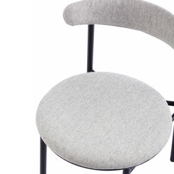 Vans Fabric Dining Chair - Silver Grey with Black Legs Set of 2 - Furniture Castle