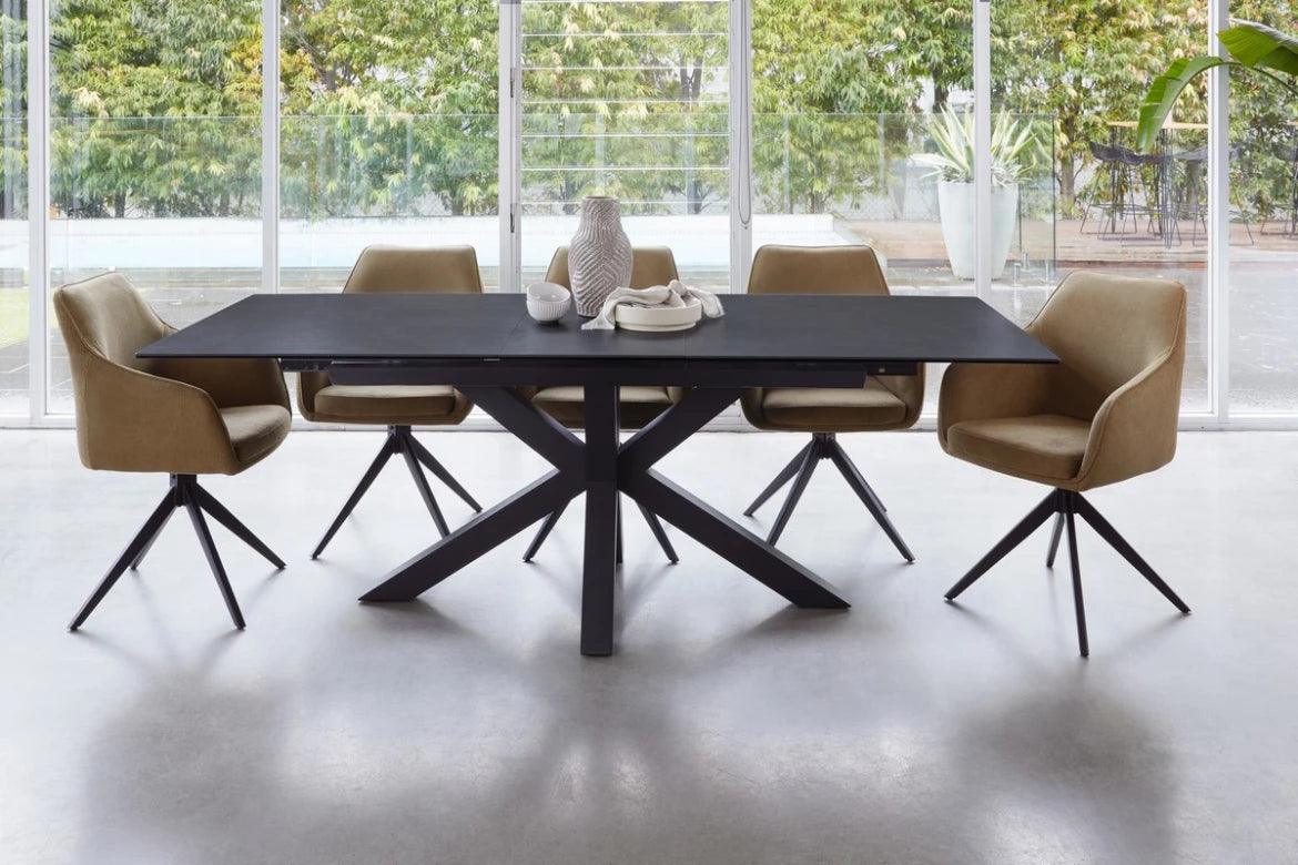 Venice 1.80-2.25m Extension Dining Table Blizzard Ceramic - Furniture Castle