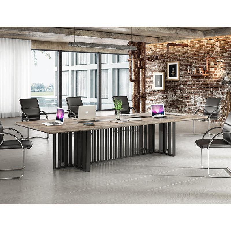 VIDAL Boardroom Table 3.6m x 1.6m - Warm Oak & Black - Furniture Castle