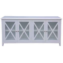 Hampton 4-Door Buffet Sideboard with Glass Doors 180cm – White