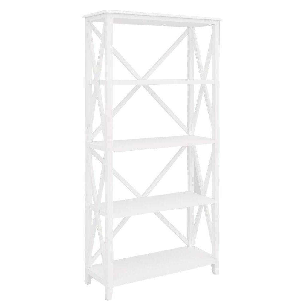 Hampton 4-Shelf Bookcase – White | 200cm