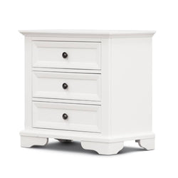 Sallan 3-Drawer Bedside Table – White