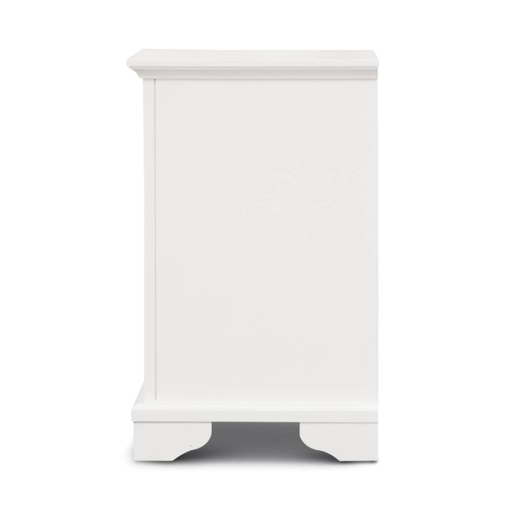 Sallan 3-Drawer Bedside Table – White