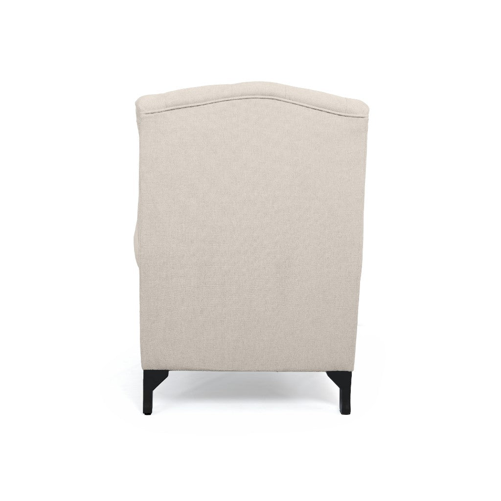 Taegon Wing Chair with Studs Beige 80x78x117cm