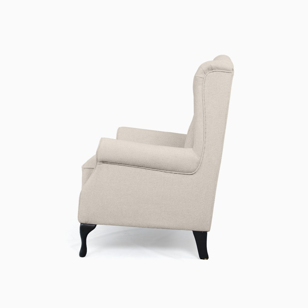 Taegon Wing Chair with Studs Beige 80x78x117cm