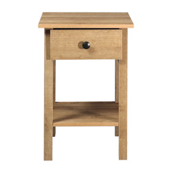 Declan 1-Drawer Bedside Table with Open Shelf – Riviera Oak