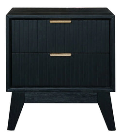 Brushed Black Bedside Table with Drawer (55x42x60 )