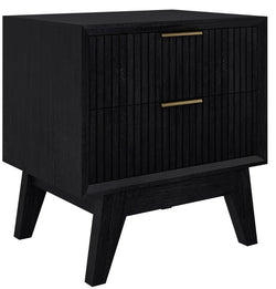 Brushed Black Bedside Table with Drawer (55x42x60 )