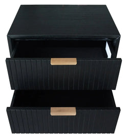 Brushed Black Bedside Table with Drawer (55x42x60 )