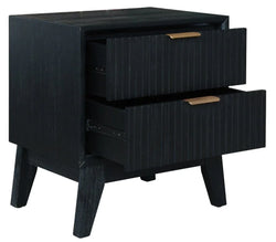 Brushed Black Bedside Table with Drawer (55x42x60 )