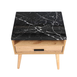 Marcello 1-Drawer Bedside Table with Open Niche – Wotan Oak