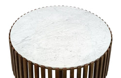 Agnes Marble Coffee Table Oak White W110 x D110 x H45 Cm