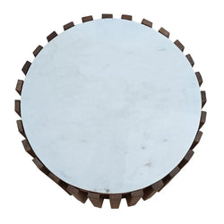 Agnes Marble Lamp Table Oak White 50 x D50 x H50 Cm
