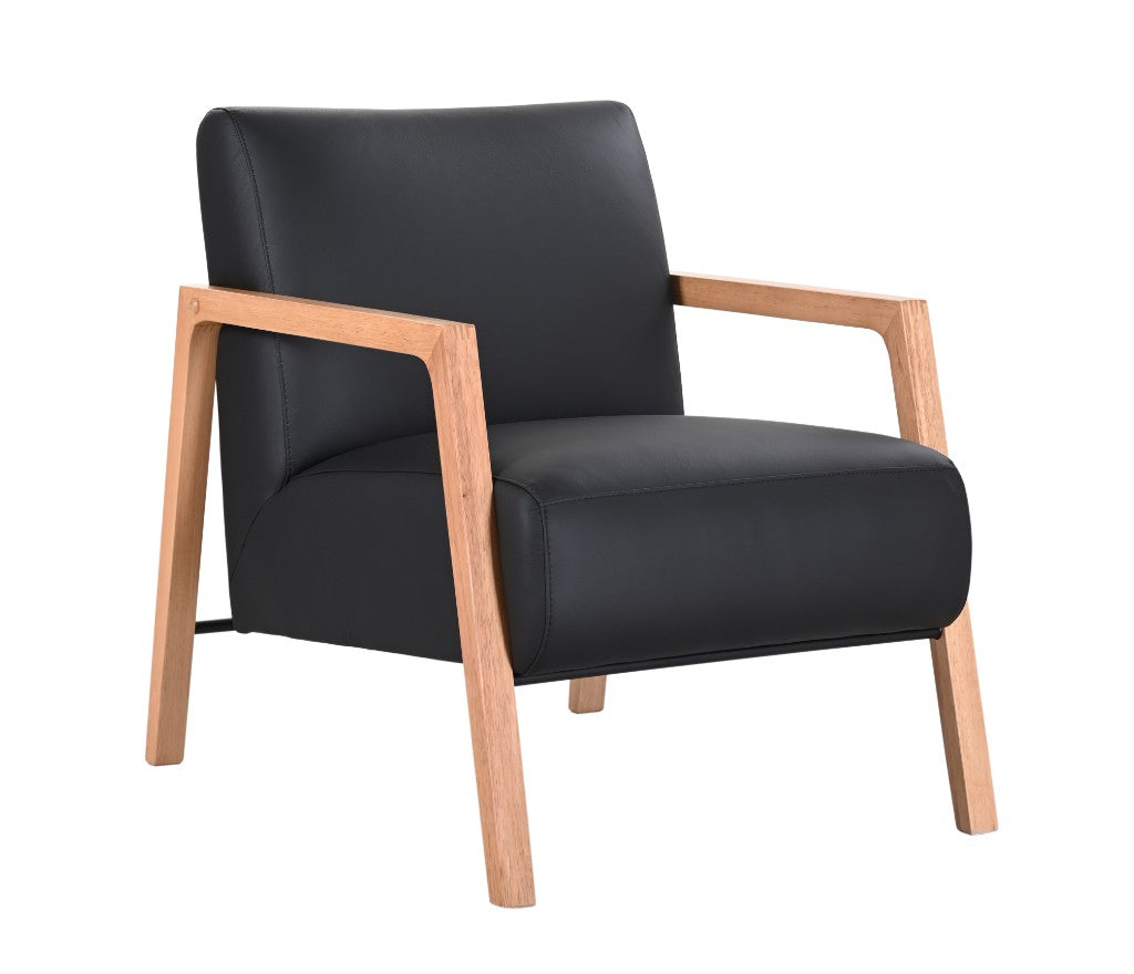 Mason Leather Arm Chair Black 64.5x80x78cm