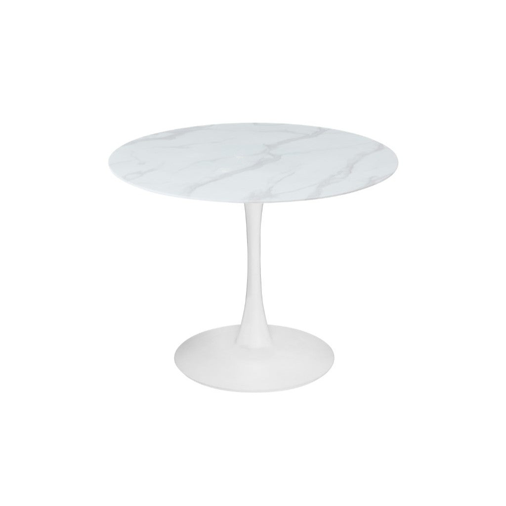 Spin Round Dining Table Whit(2ctn) 90diax75cm