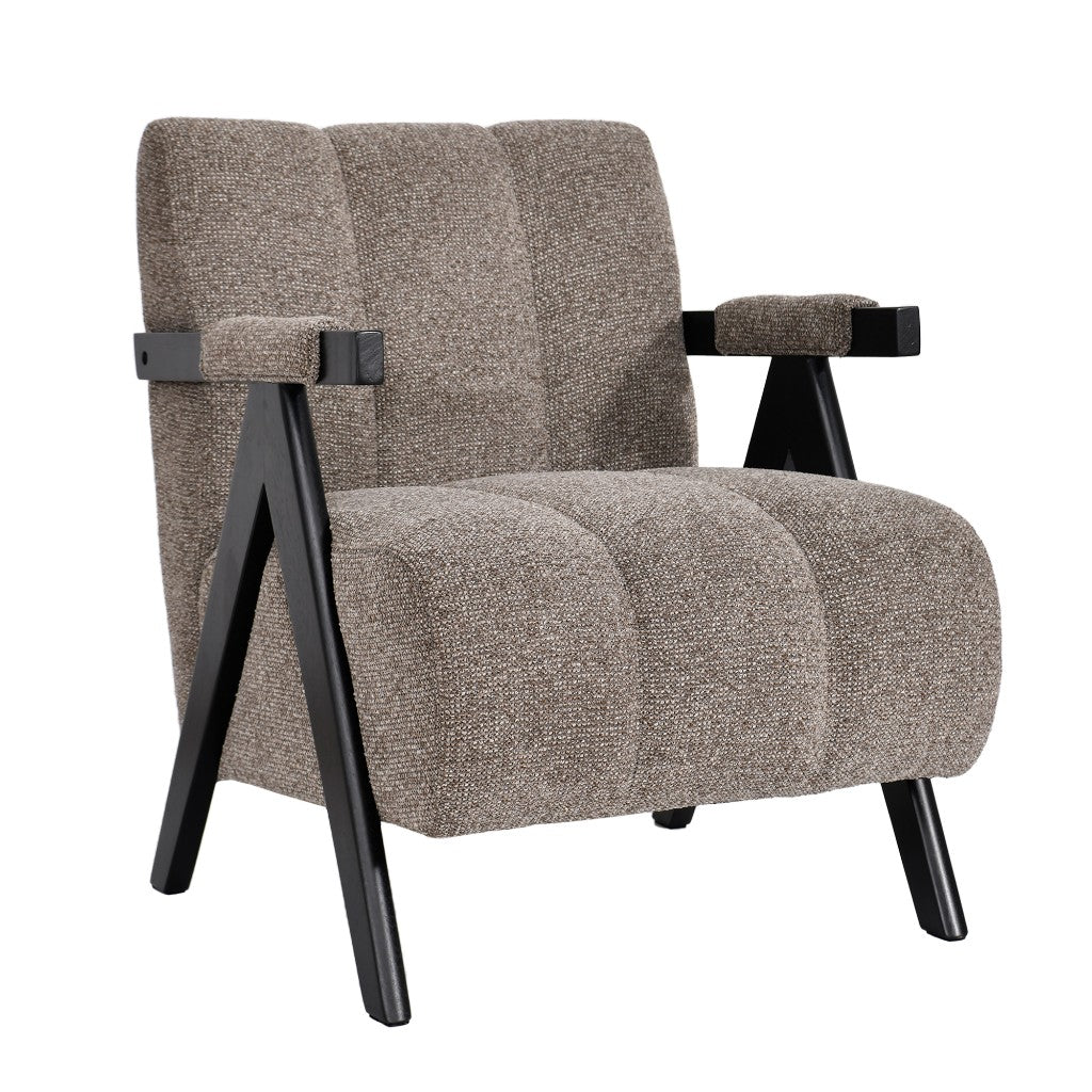 Atlas Fabric Accent Chair with Stool – Fawn