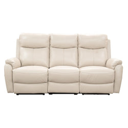 Camden Silver Leather 3-Seater Lounge Set with 2 Electric Recliners