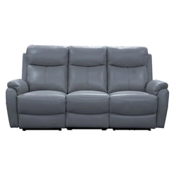 Camden Gunmetal Leather 3-Seater Lounge Set with 2 Electric Recliners