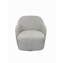 Ibiza Boucle Fabric Swivel Armchair Light Grey 73x82x78cm