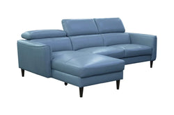 Madison Leather 2 Seater Sofa With Lhf Chase-Blue W248 x D107/181 x H77/97 Cm