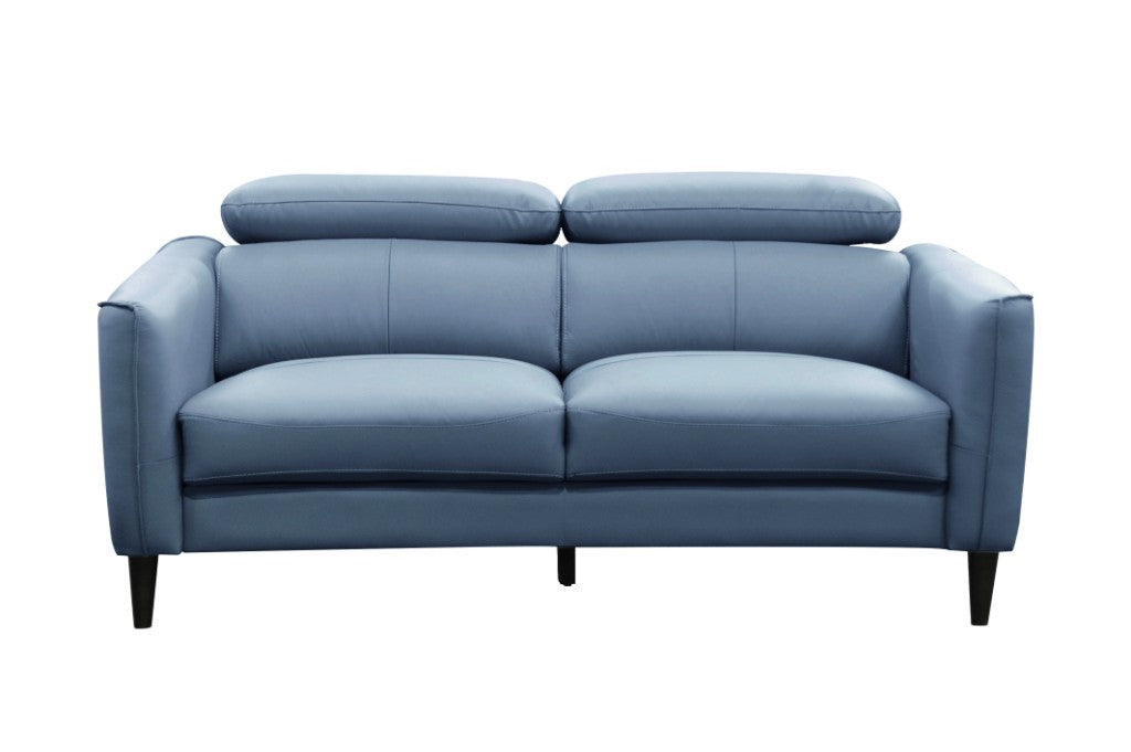 Madison Leather 2 Seater Sofa -Blue W174 x D107 x H77/97 Cm