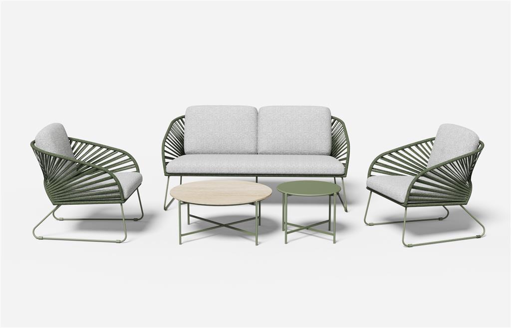 Peacock 5-Piece Outdoor Lounge Sofa Set – Moss Green