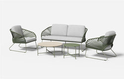 Peacock 5-Piece Outdoor Lounge Sofa Set – Moss Green