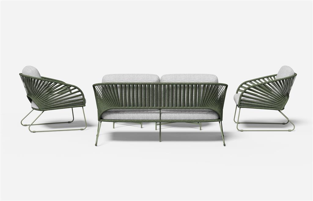 Peacock 5-Piece Outdoor Lounge Sofa Set – Moss Green