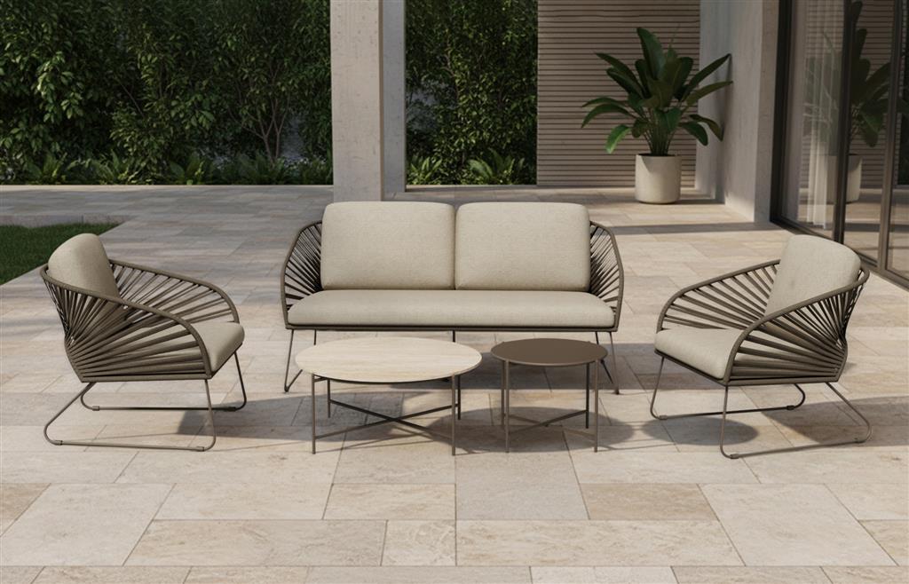 Peacock 5-Piece Outdoor Lounge Sofa Set – Mocha & Beige